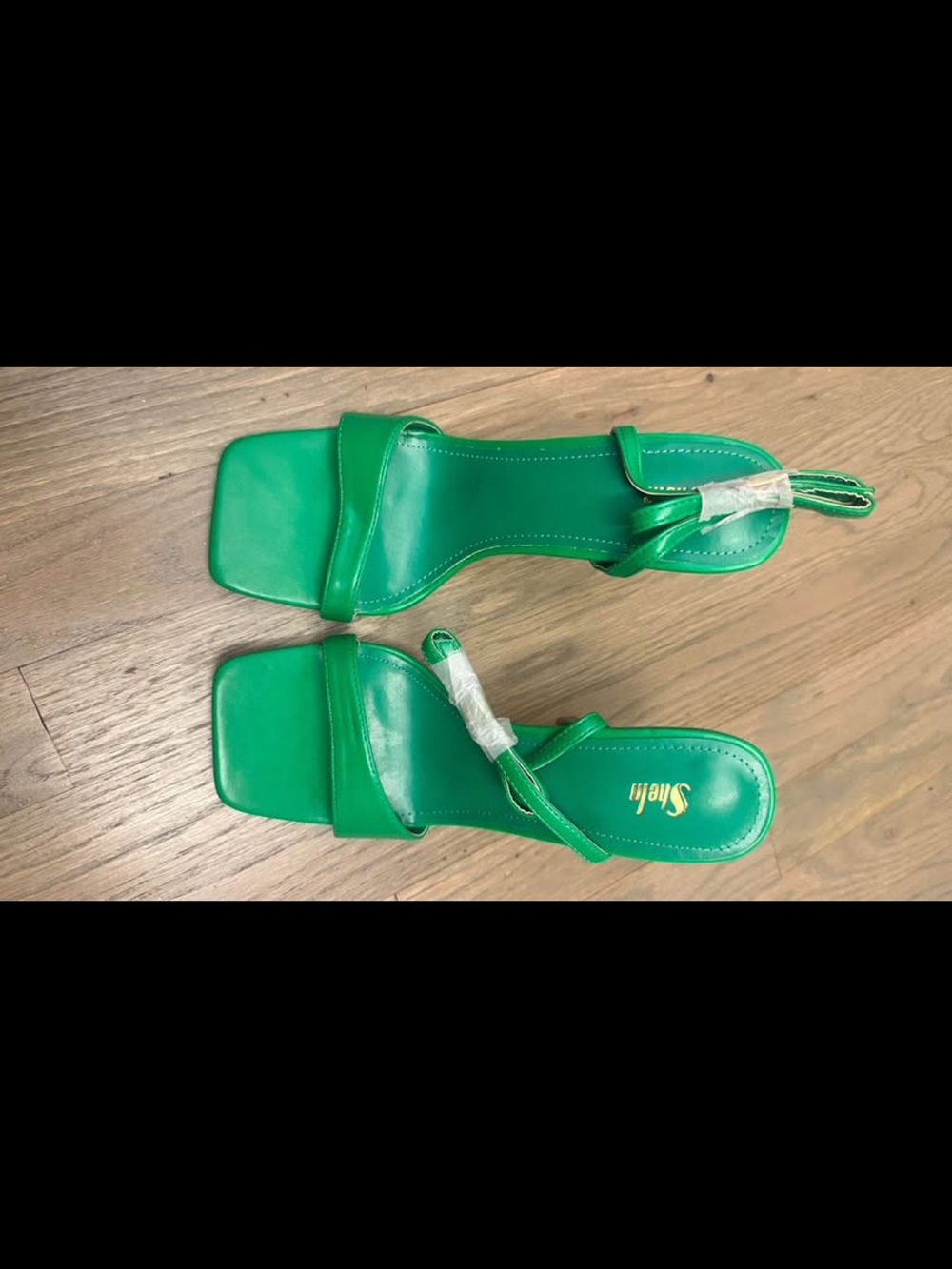 Green Women's Square-Toe Slide Sandals